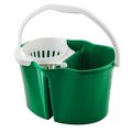 Libman Commercial 4 Gallon Clean And Rinse Bucket And Wringer Green, 3PK 2112